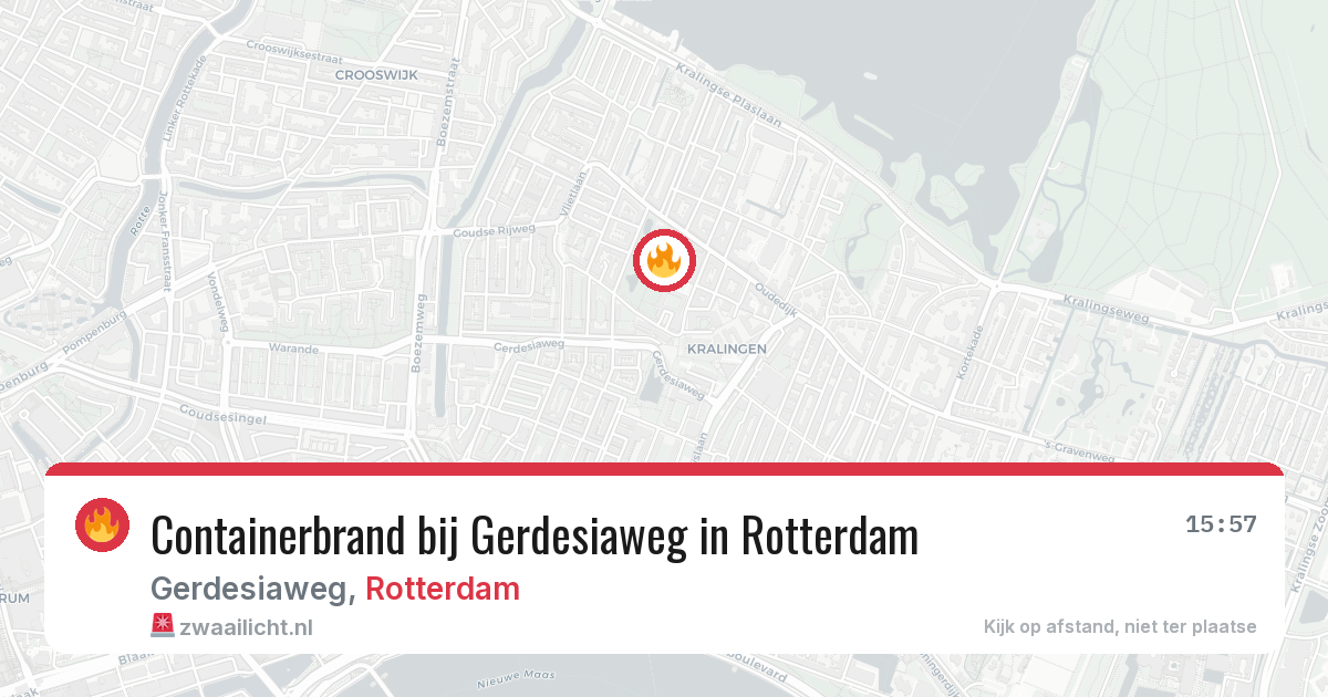 Containerbrand bij Gerdesiaweg in Rotterdam — 2 mrt 2026