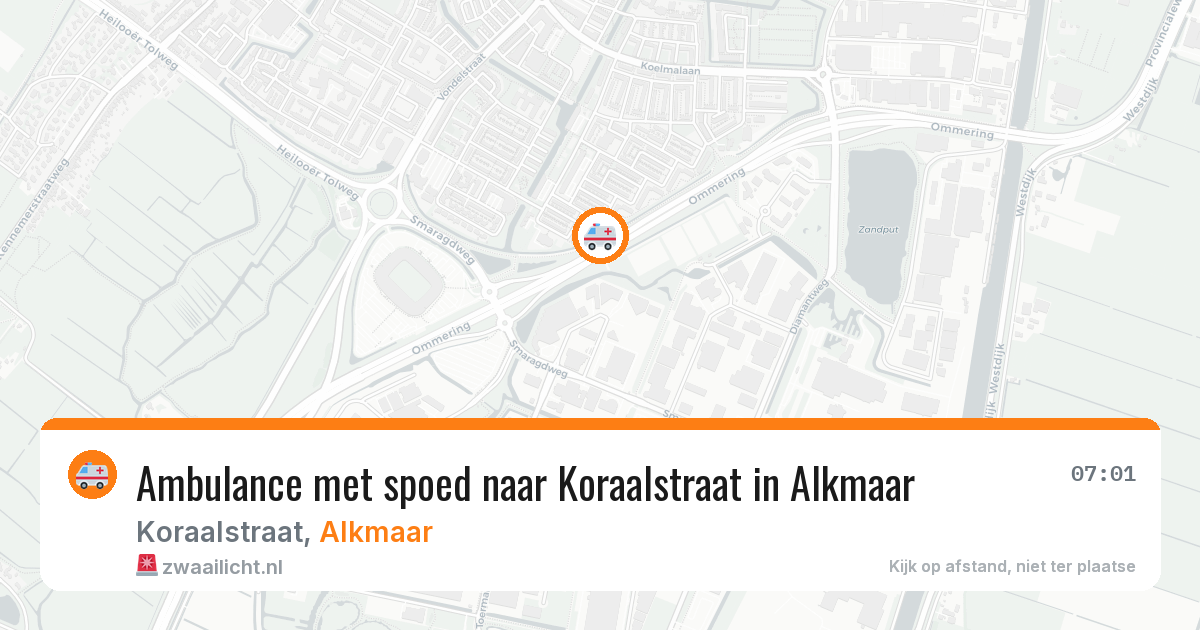 Ambulance met spoed naar Koraalstraat in Alkmaar — 19 mrt 2026