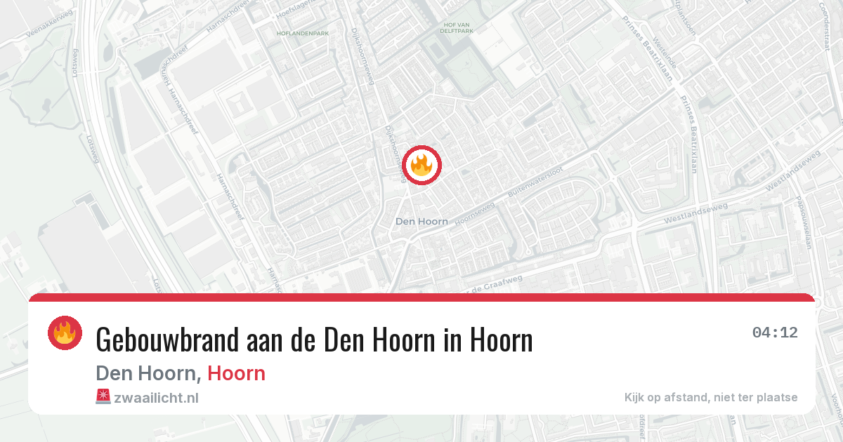 Gebouwbrand aan de Den Hoorn in Hoorn — 24 apr 2026