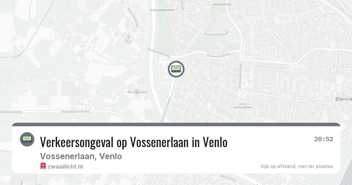Verkeersongeval op Vossenerlaan in Venlo — 8 jul 2026