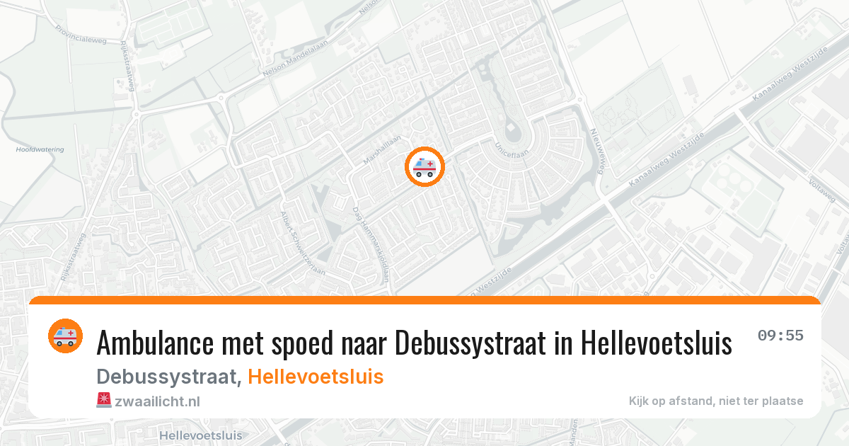 Ambulance met spoed naar Debussystraat in Hellevoetsluis — 21 jun 2026