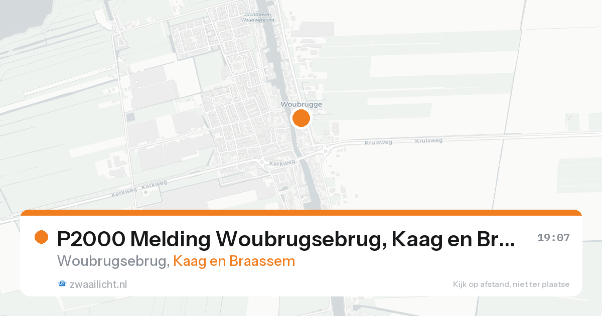 P2000 Melding Woubrugsebrug, Kaag en Braassem — 22 aug 2026