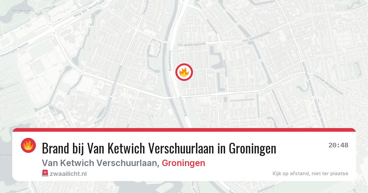 Brand bij Van Ketwich Verschuurlaan in Groningen — 15 mei 2026