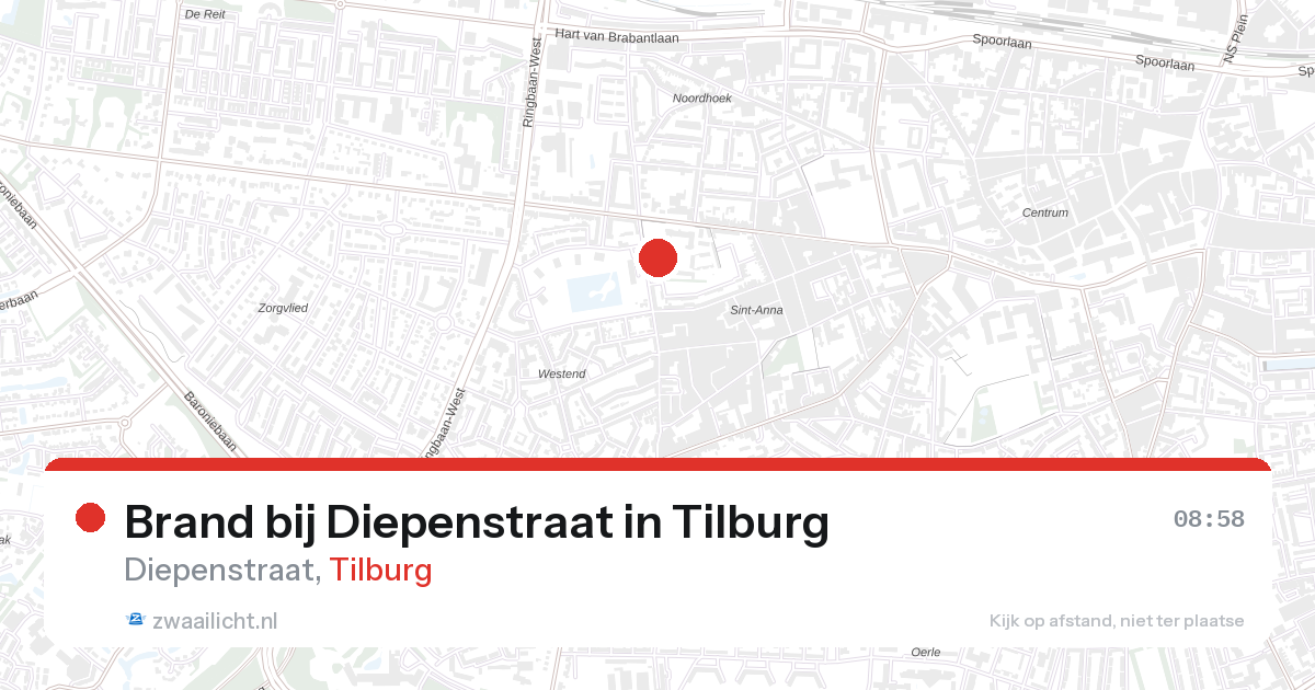 Brand bij Diepenstraat in Tilburg — 27 aug 2026