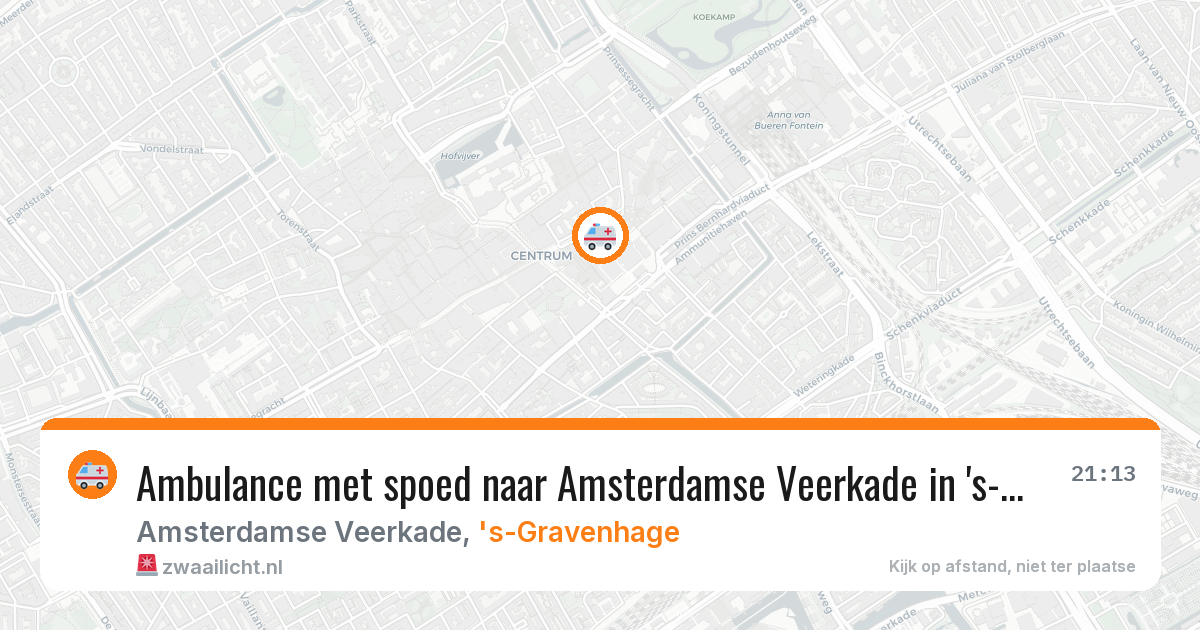 Ambulance met spoed naar Amsterdamse Veerkade in 's-Gravenhage — 14 jun 2026