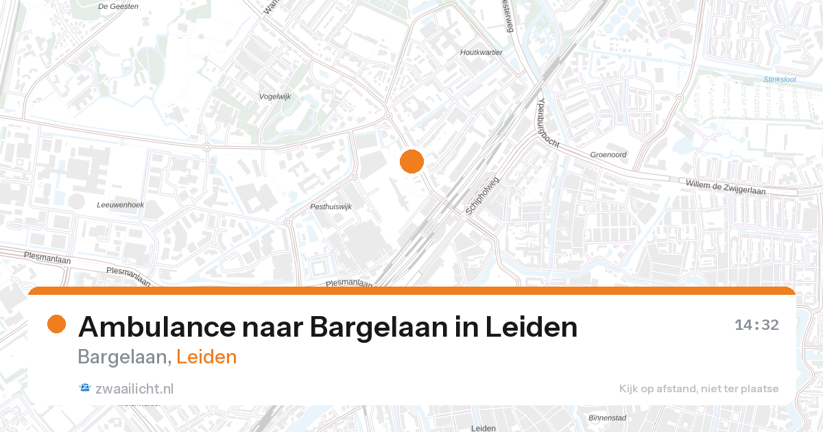 Ambulance naar Bargelaan in Leiden — 27 aug 2026