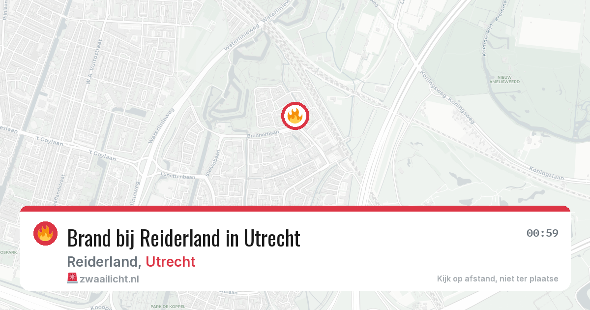 Brand bij Reiderland in Utrecht — 24 mei 2026