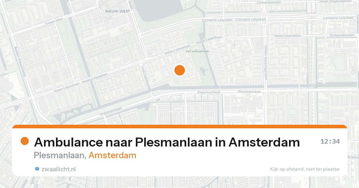 Ambulance naar Plesmanlaan in Amsterdam — 15 aug 2026