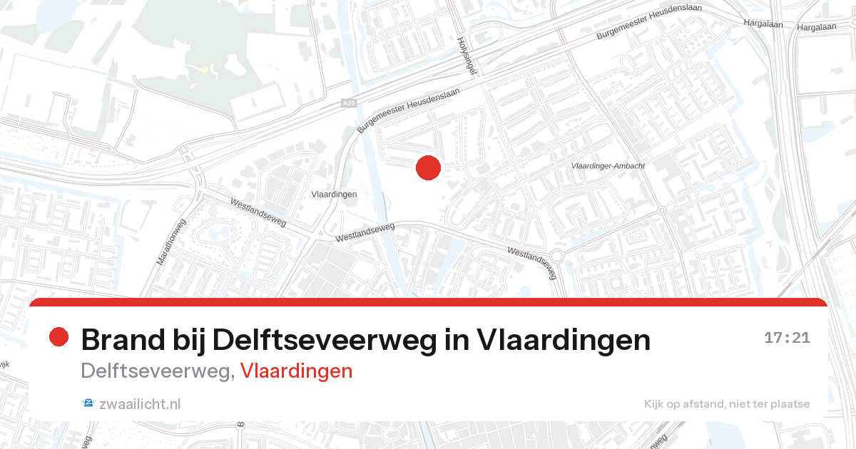 Brand bij Delftseveerweg in Vlaardingen — 26 feb 2026