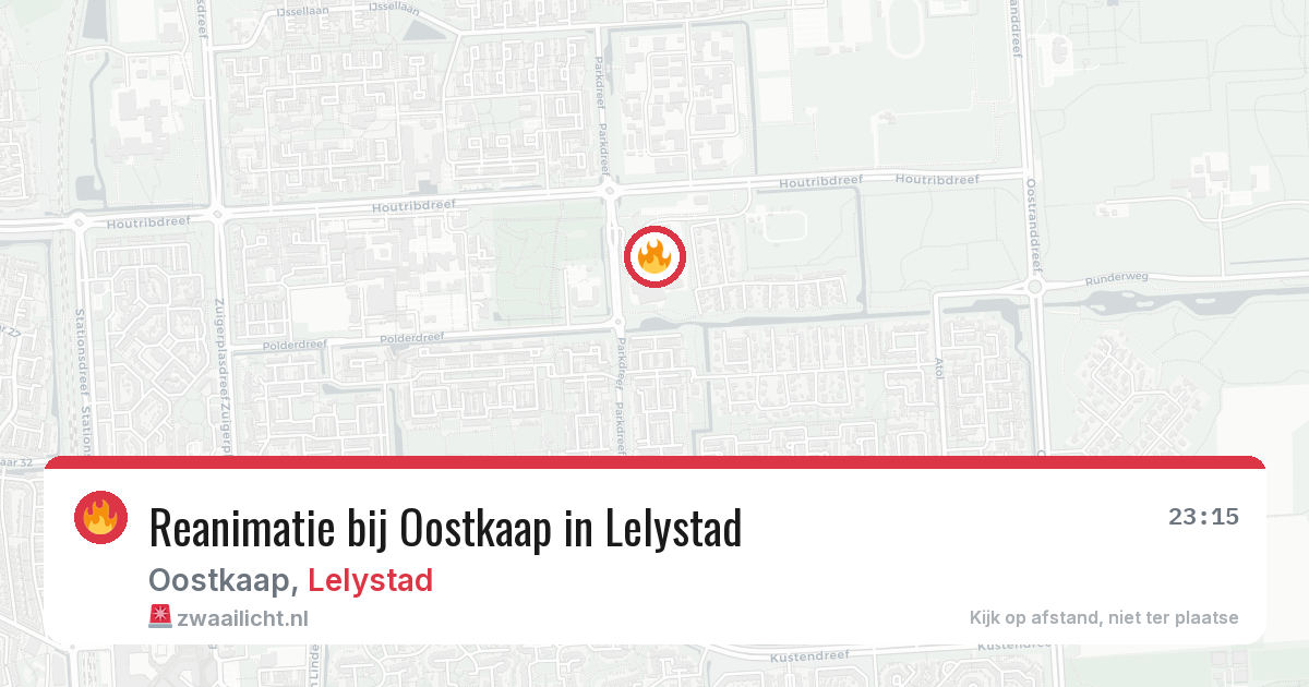 Reanimatie bij Oostkaap in Lelystad — 23 mrt 2026
