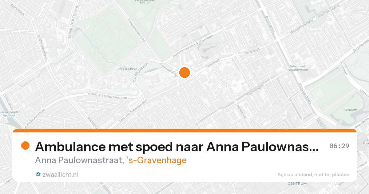 Ambulance met spoed naar Anna Paulownastraat in 's-Gravenhage — 19 aug 2026