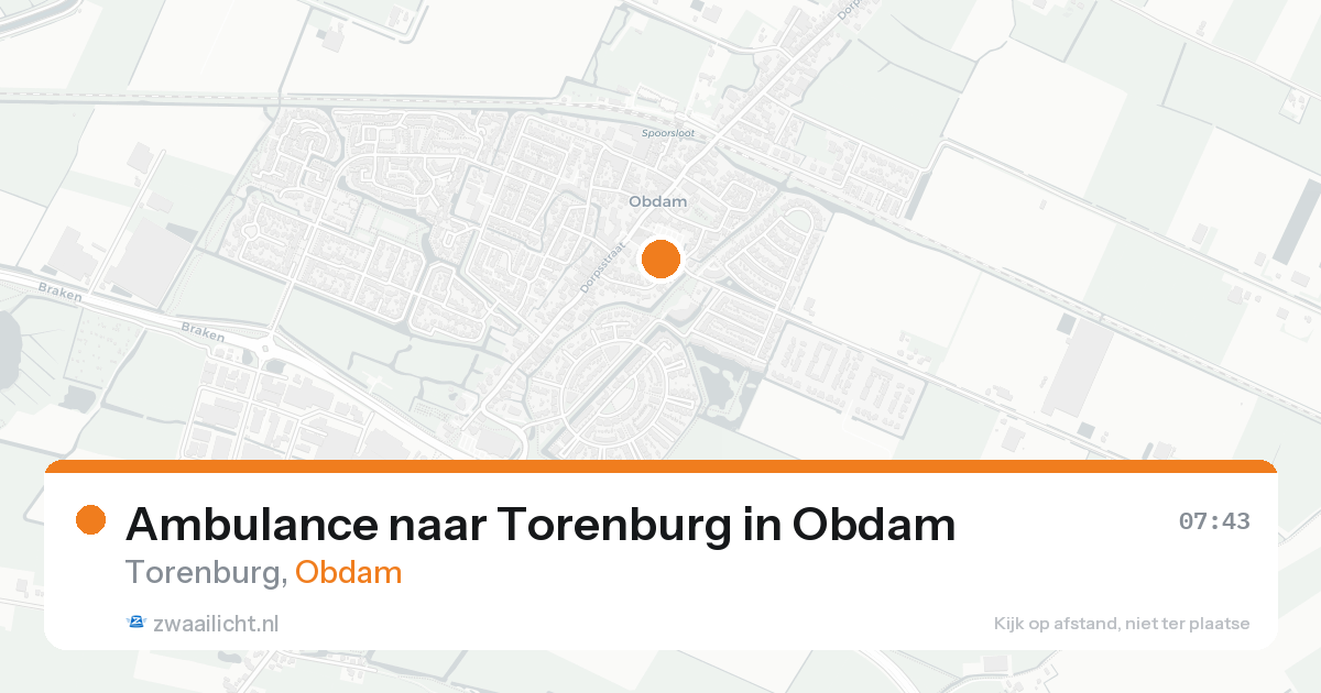 Ambulance naar Torenburg in Obdam — 17 aug 2026