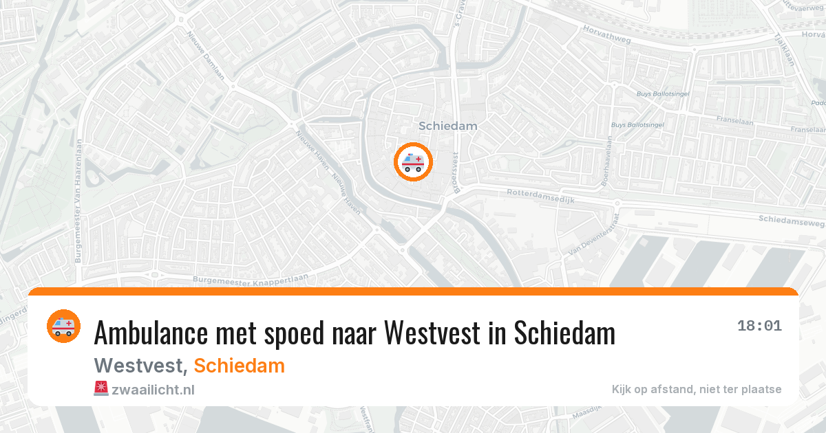 Ambulance met spoed naar Westvest in Schiedam — 22 mei 2026