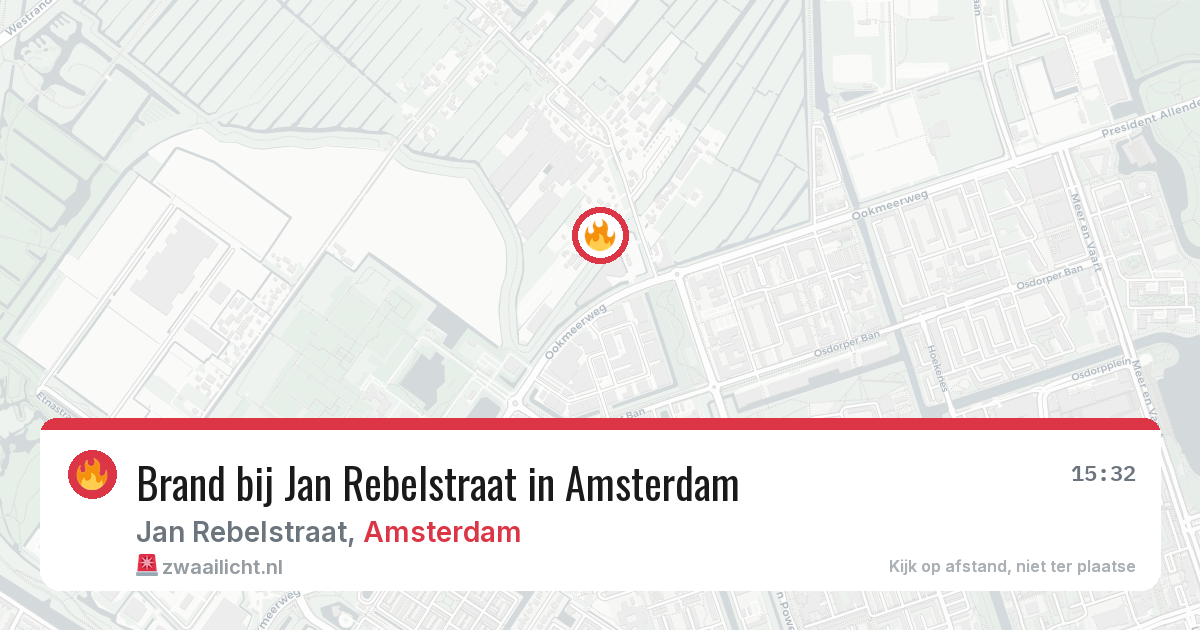 Brand bij Jan Rebelstraat in Amsterdam — 2 aug 2026