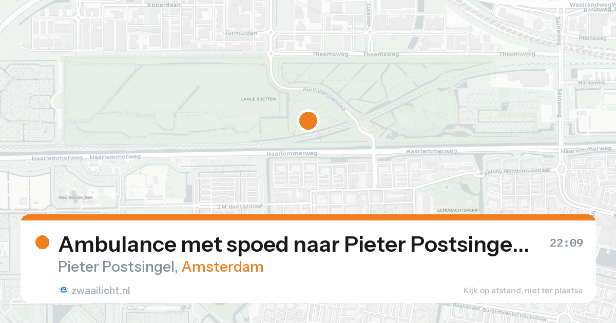 Ambulance met spoed naar Pieter Postsingel in Amsterdam — 16 aug 2026