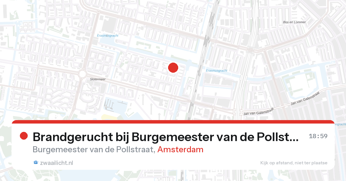 Brandgerucht bij Burgemeester van de Pollstraat in Amsterdam — 28 aug 2026