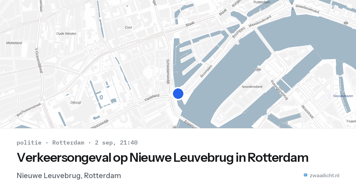 Verkeersongeval op Nieuwe Leuvebrug in Rotterdam — 2 sep 2026
