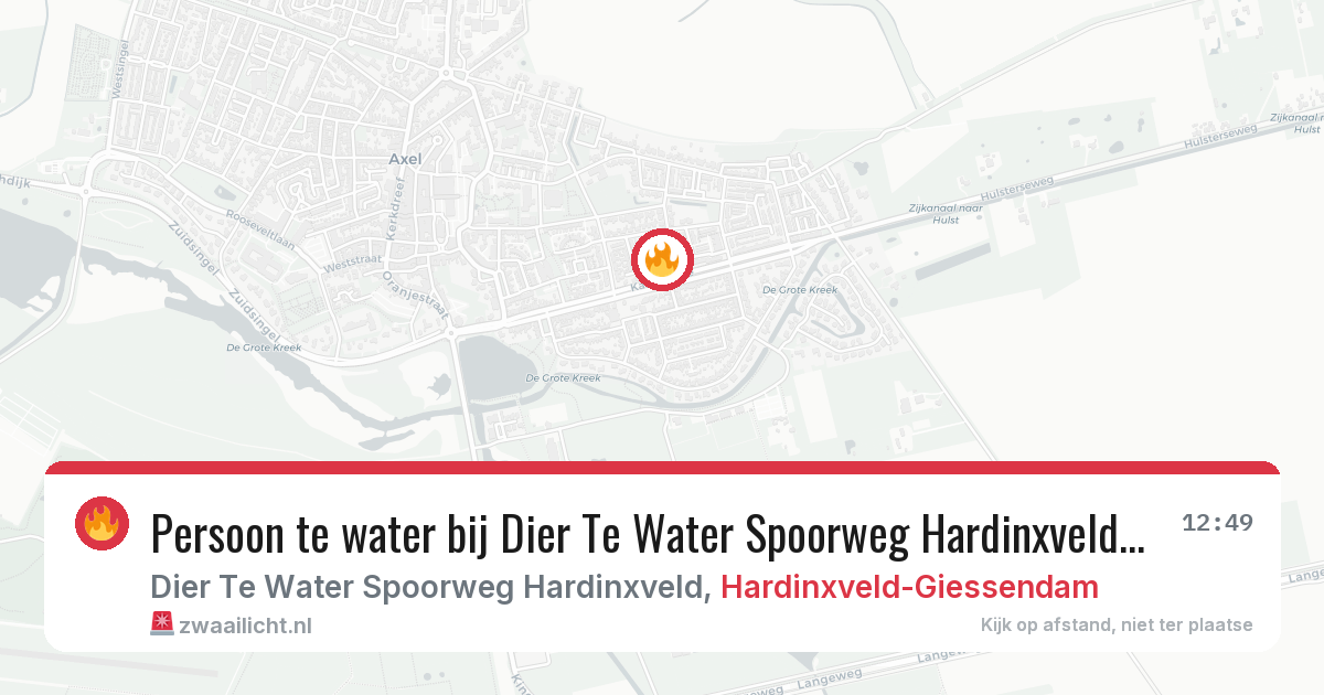 Persoon te water bij Dier Te Water Spoorweg Hardinxveld in Hardinxveld-Giessendam — 24 mrt 2026