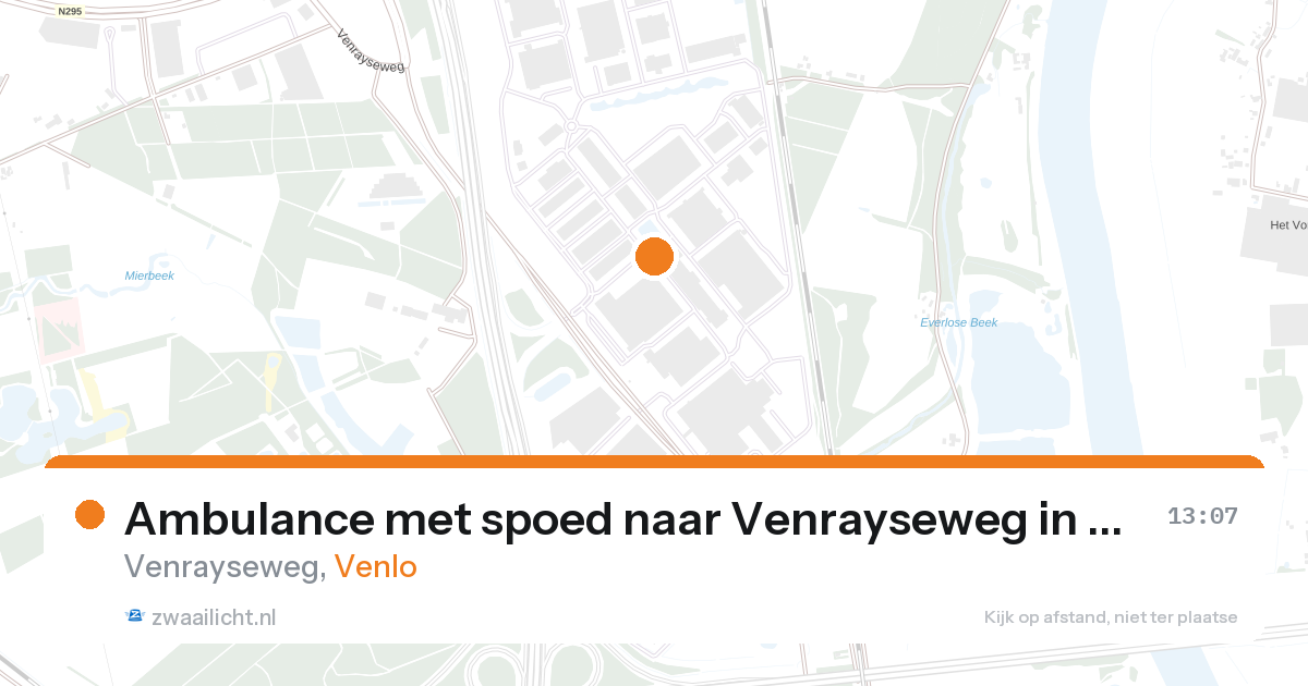 Ambulance met spoed naar Venrayseweg in Venlo — 13 aug 2026