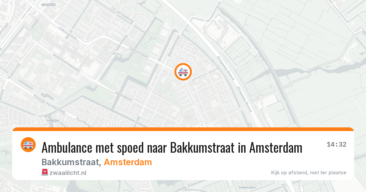 Ambulance met spoed naar Bakkumstraat in Amsterdam — 12 apr 2026