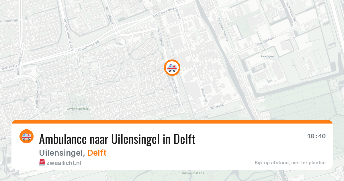 Ambulance naar Uilensingel in Delft — 31 jul 2026