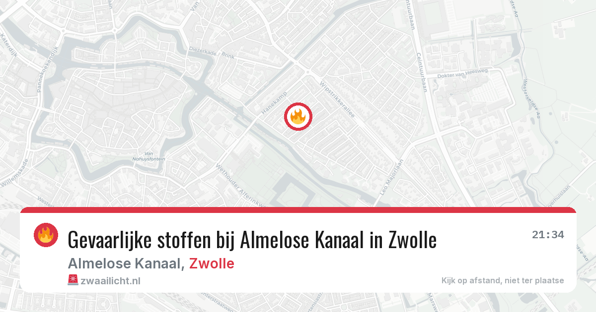 Gevaarlijke stoffen bij Almelose Kanaal in Zwolle — 11 jun 2026