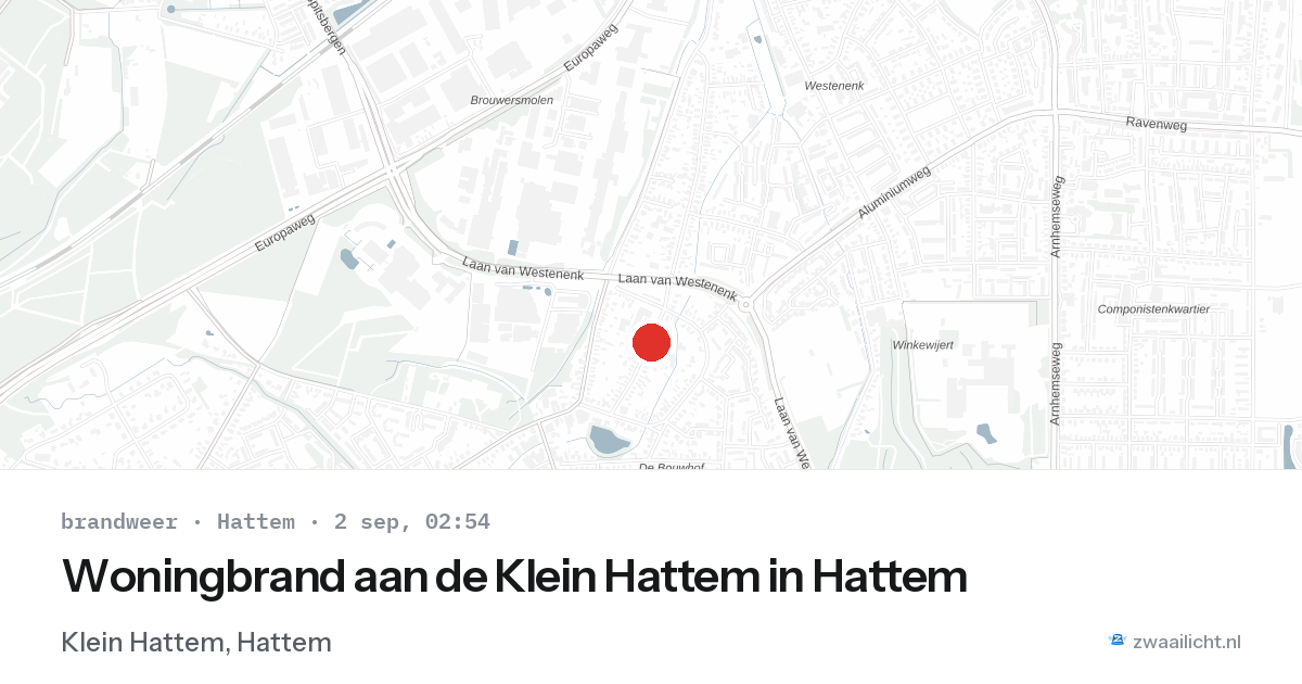 Woningbrand aan de Klein Hattem in Hattem — 2 sep 2026