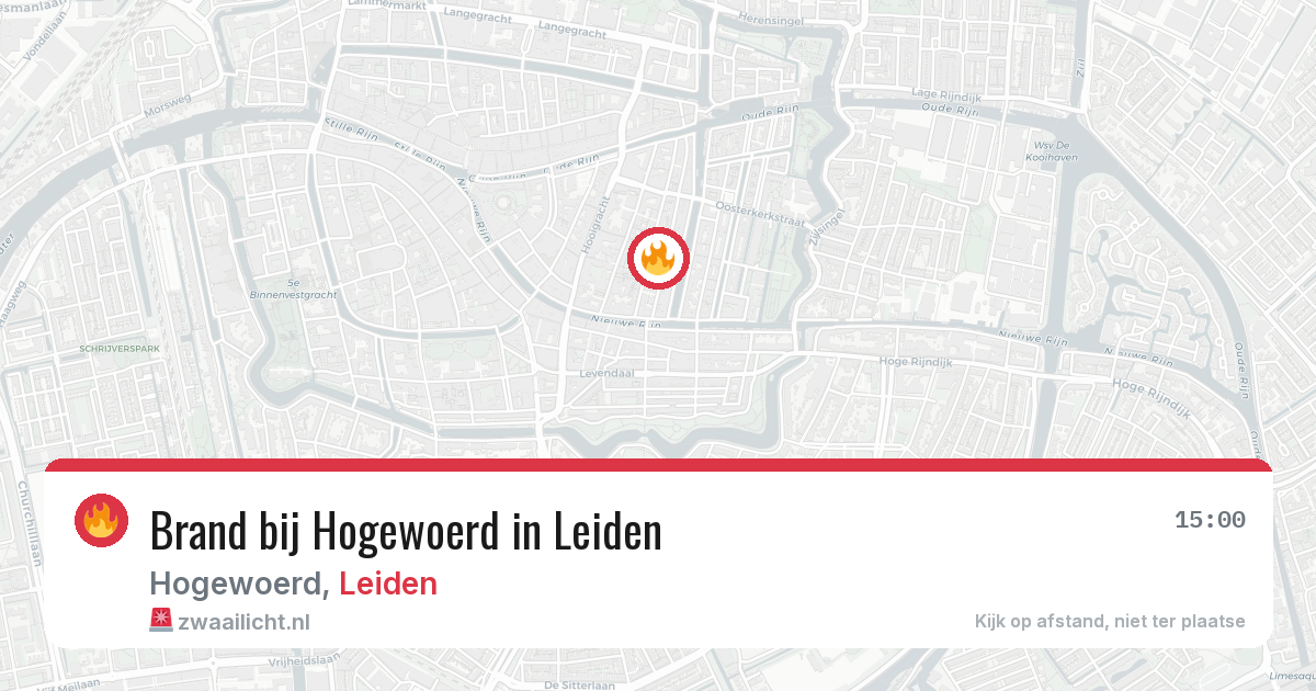 Brand bij Hogewoerd in Leiden — 5 apr 2026