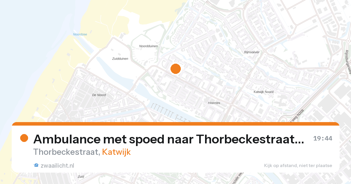 Ambulance met spoed naar Thorbeckestraat in Katwijk — 12 mrt 2026