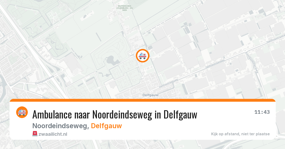 Ambulance naar Noordeindseweg in Delfgauw — 24 mei 2026