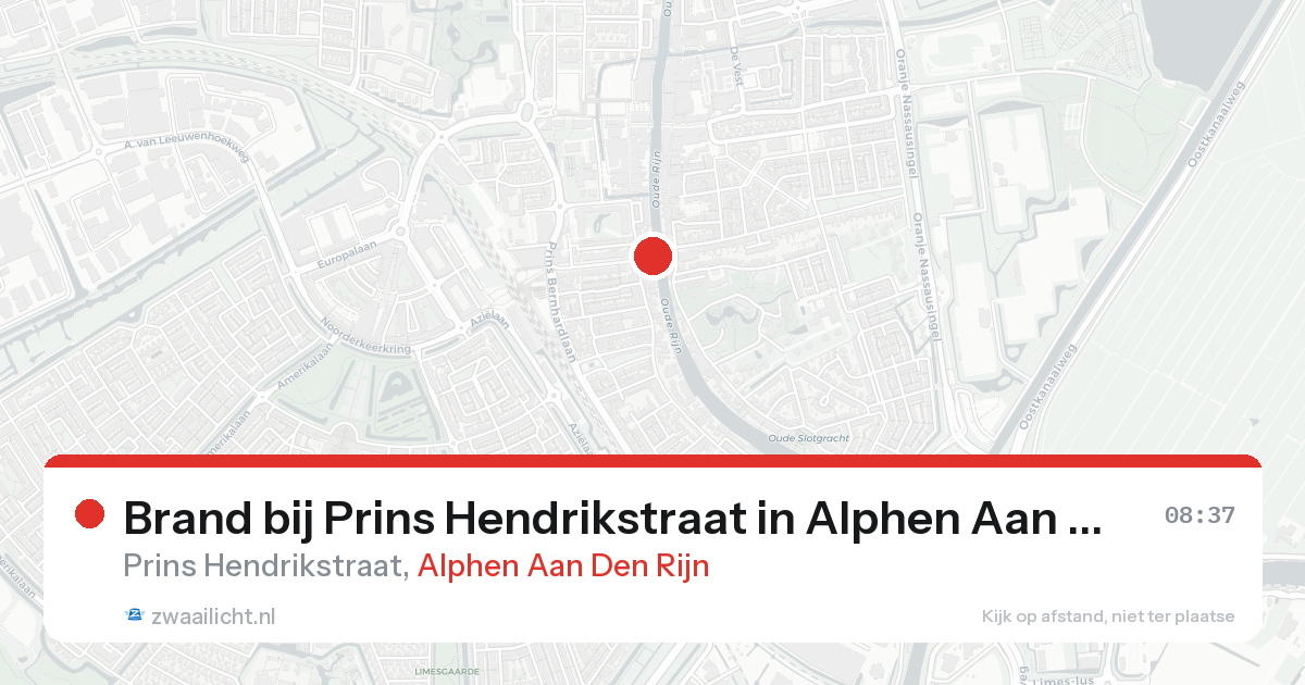 Brand bij Prins Hendrikstraat in Alphen Aan Den Rijn — 17 aug 2026