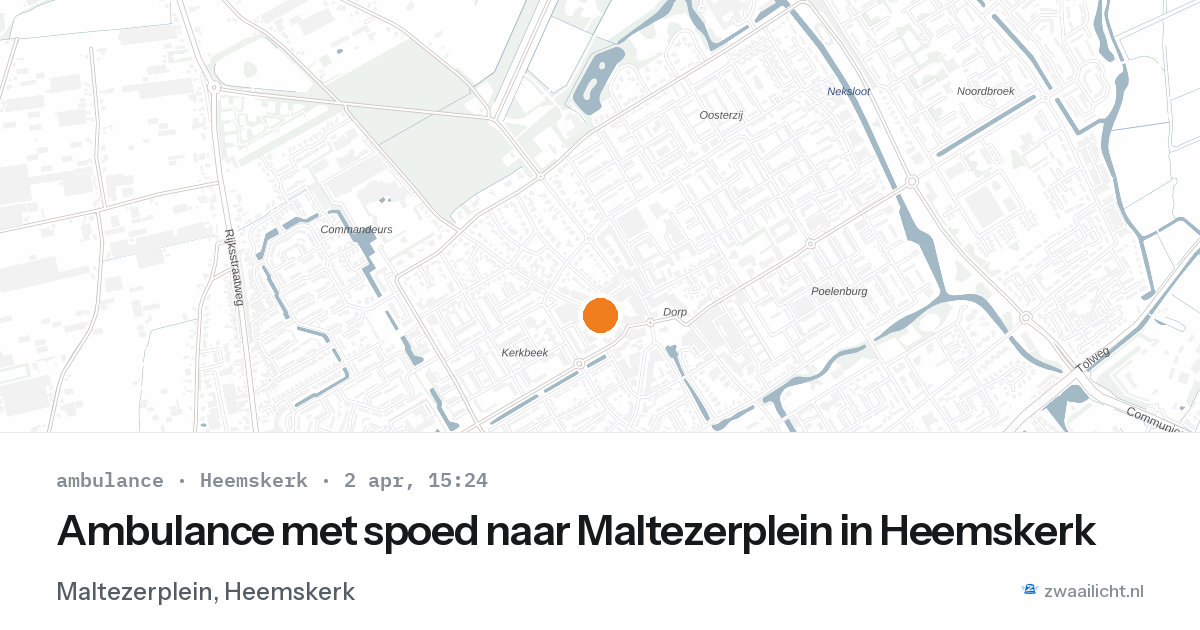 Ambulance met spoed naar Maltezerplein in Heemskerk — 2 apr 2026