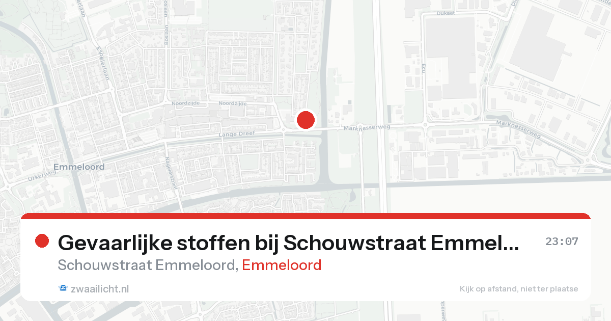 Gevaarlijke stoffen bij Schouwstraat Emmeloord in Emmeloord — 24 aug 2026
