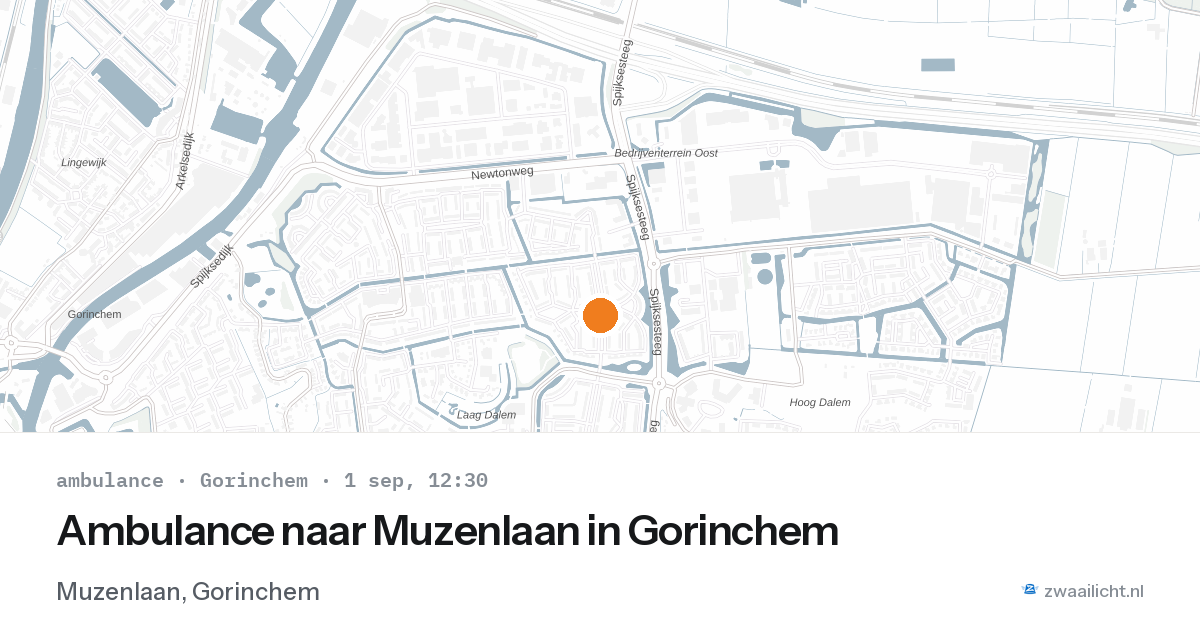 Ambulance naar Muzenlaan in Gorinchem — 1 sep 2026