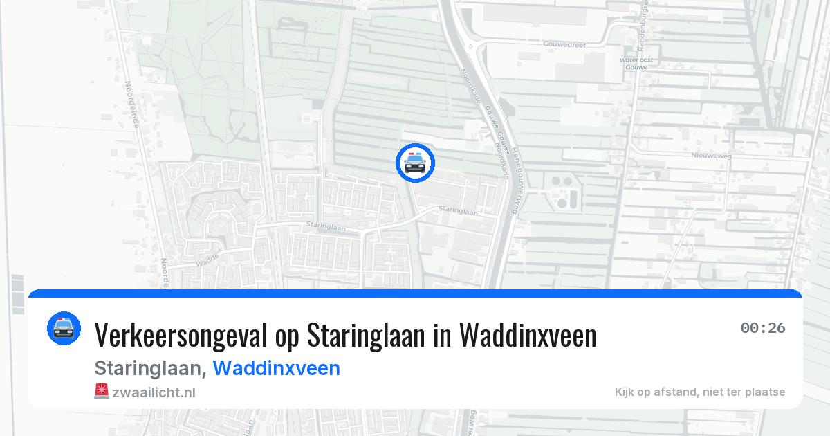 Verkeersongeval op Staringlaan in Waddinxveen — 6 jun 2026