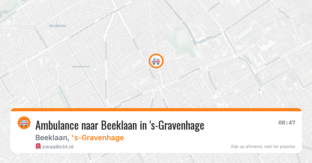Ambulance naar Beeklaan in 's-Gravenhage — 6 aug 2026
