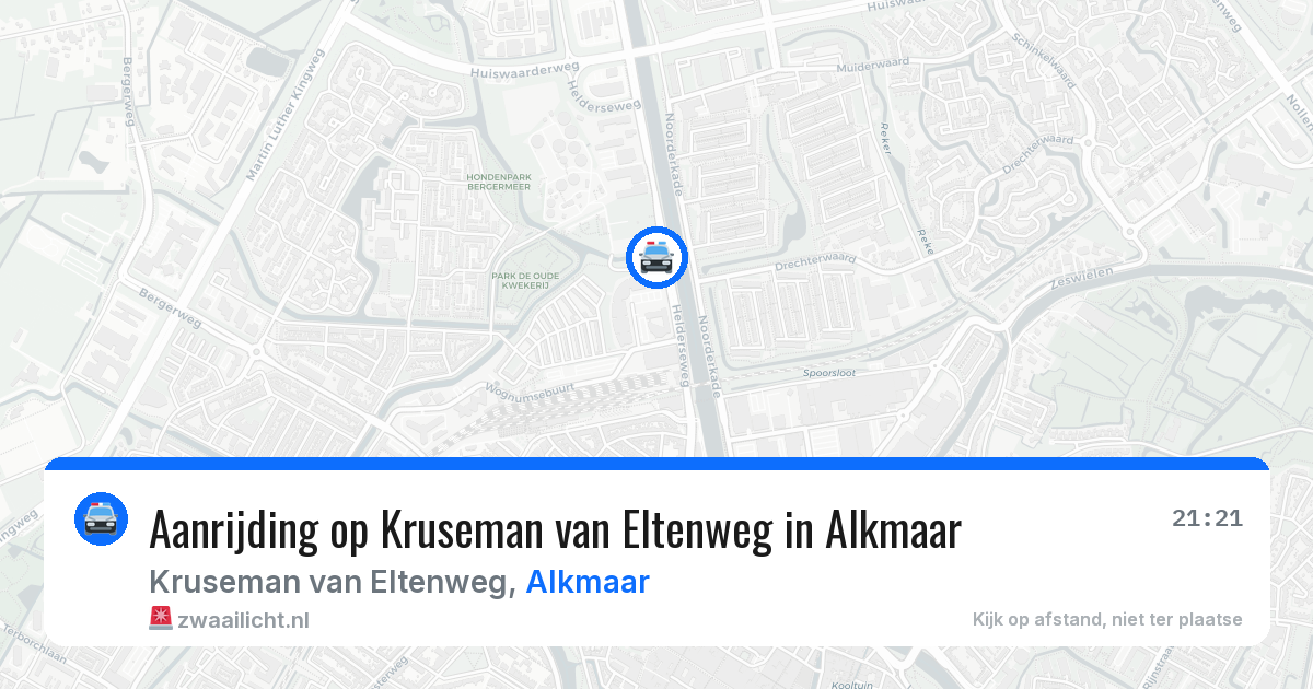 Aanrijding op Kruseman van Eltenweg in Alkmaar — 19 apr 2026