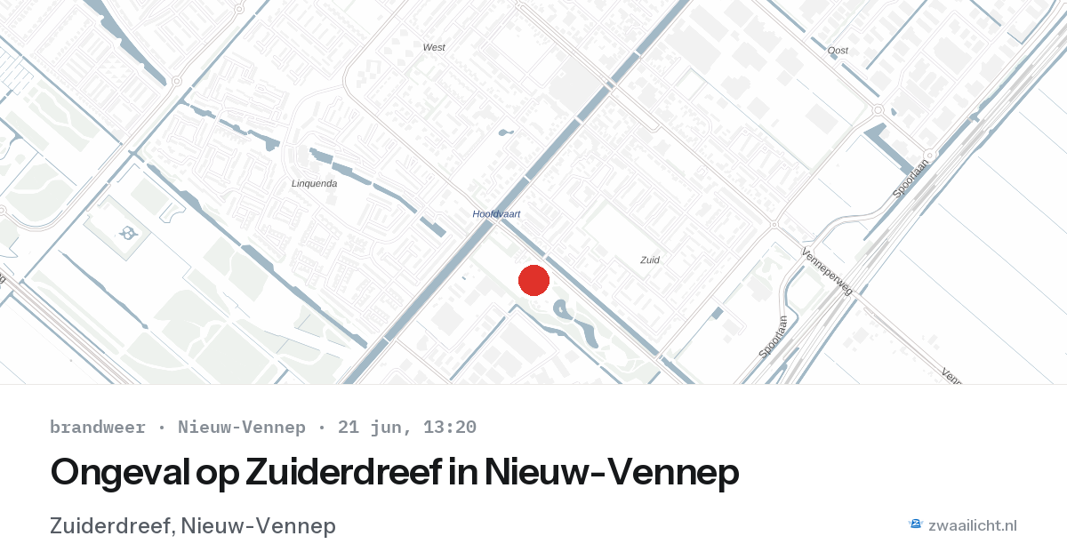 Ongeval op Zuiderdreef in Nieuw-Vennep — 21 jun 2026