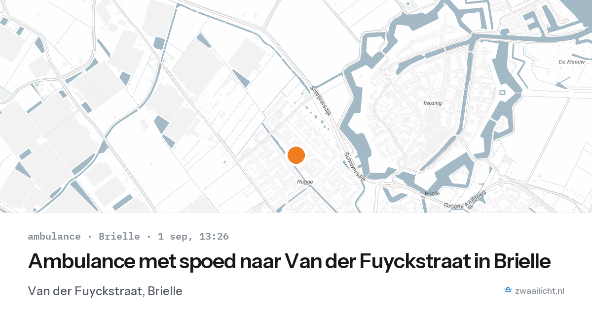 Ambulance met spoed naar Van der Fuyckstraat in Brielle — 1 sep 2026