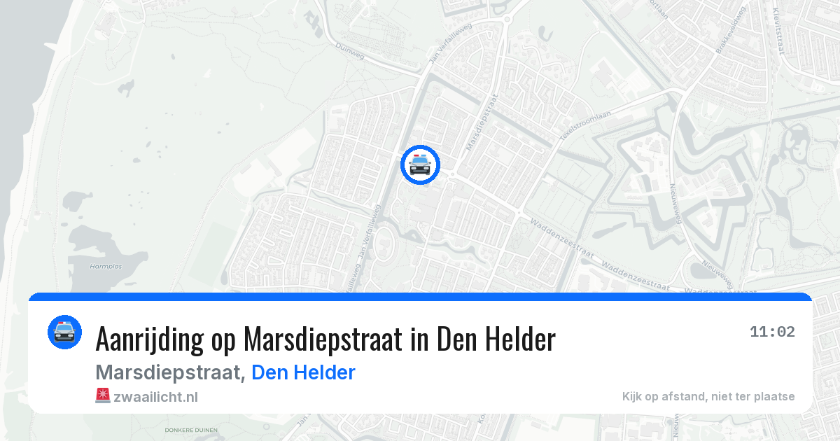 Aanrijding op Marsdiepstraat in Den Helder — 14 jul 2026