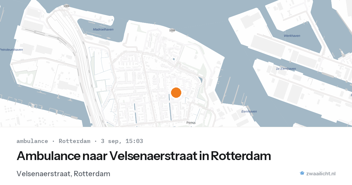 Ambulance naar Velsenaerstraat in Rotterdam — 3 sep 2026