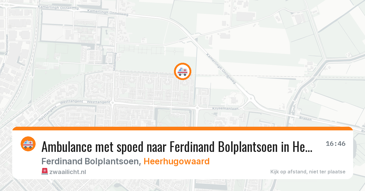 Ambulance met spoed naar Ferdinand Bolplantsoen in Heerhugowaard — 16 apr 2026