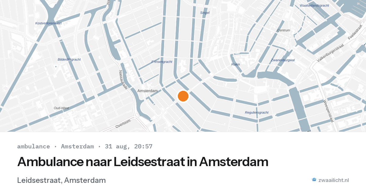 Ambulance naar Leidsestraat in Amsterdam — 31 aug 2026