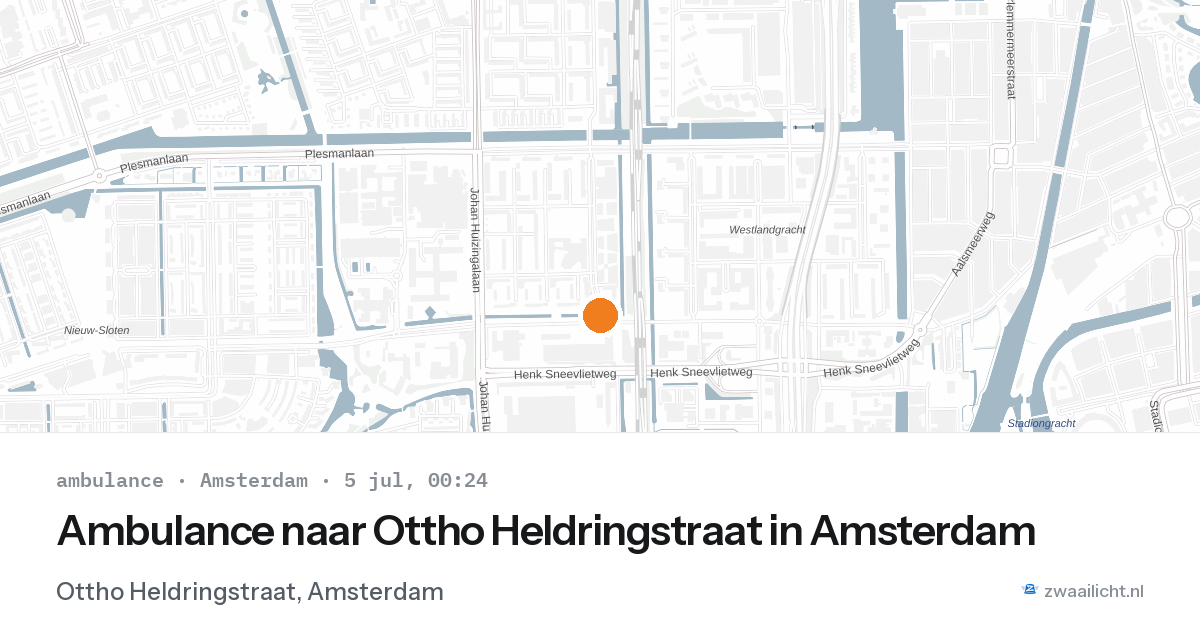 Ambulance naar Ottho Heldringstraat in Amsterdam — 4 jul 2026