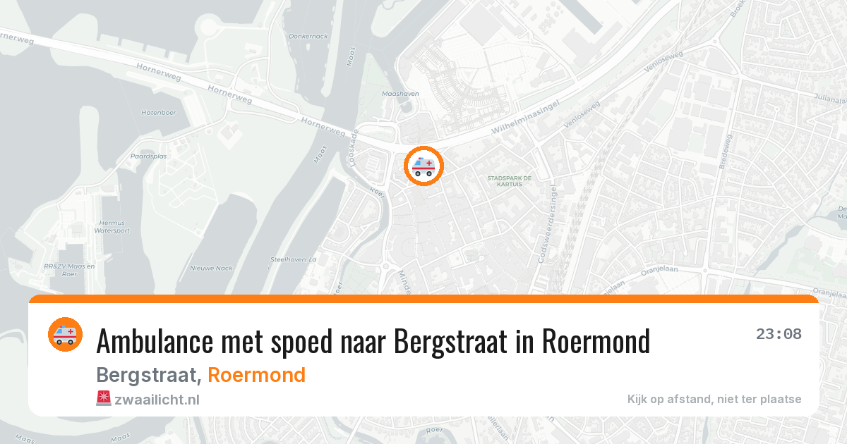 Ambulance met spoed naar Bergstraat in Roermond — 21 jun 2026