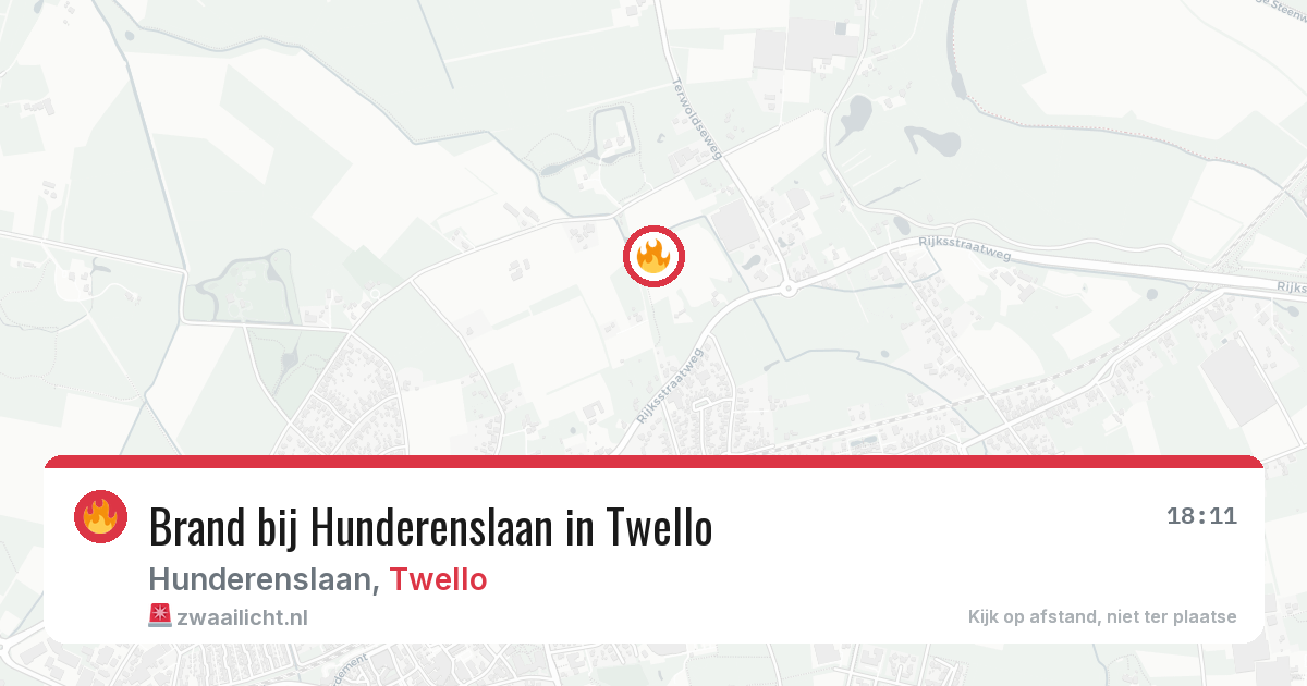 Brand bij Hunderenslaan in Twello — 21 jul 2026