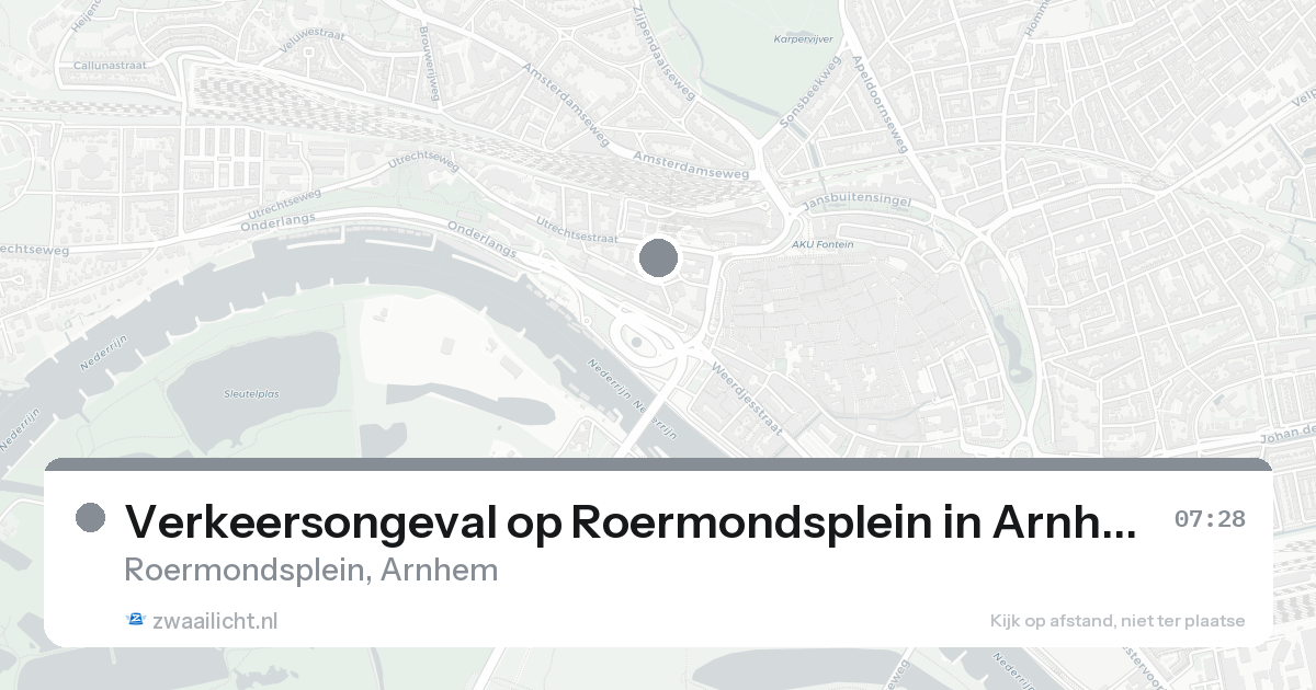 Verkeersongeval op Roermondsplein in Arnhem — 16 aug 2026
