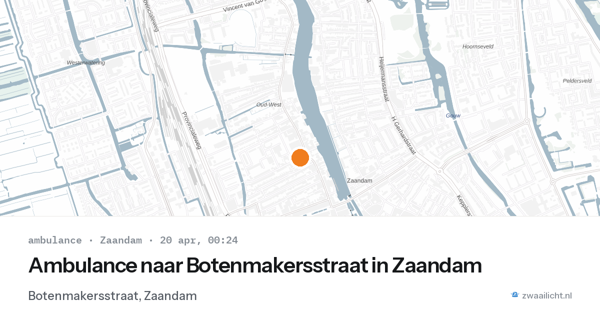 Ambulance naar Botenmakersstraat in Zaandam — 19 apr 2026