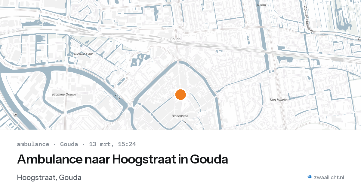 Ambulance naar Hoogstraat in Gouda — 13 mrt 2026