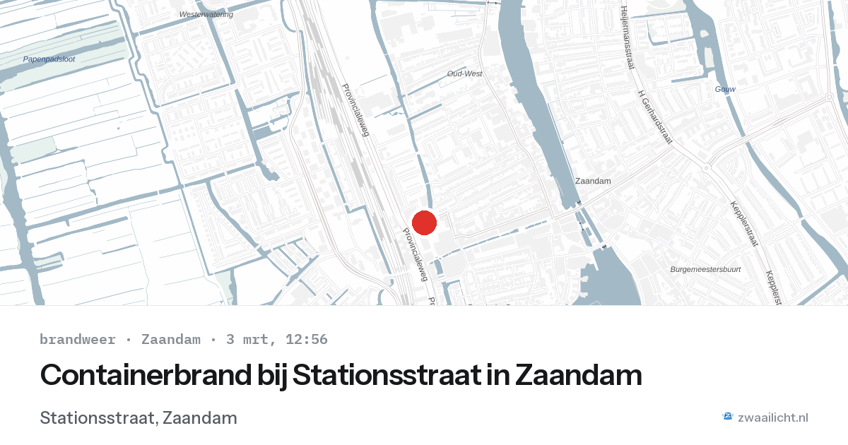Containerbrand bij Stationsstraat in Zaandam — 3 mrt 2026